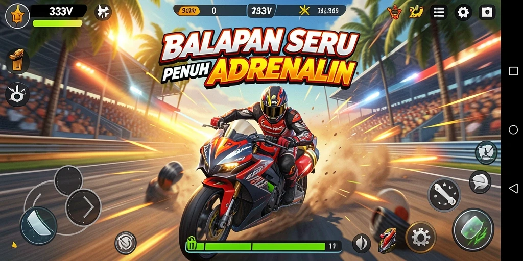 Tampilan gameplay Racing yang seru dan mendebarkan di 333V.