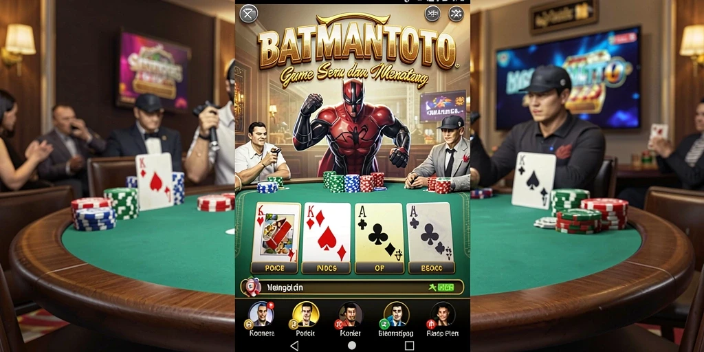 Screenshot gameplay BATMANTOTO yang menunjukkan suasana meja poker.