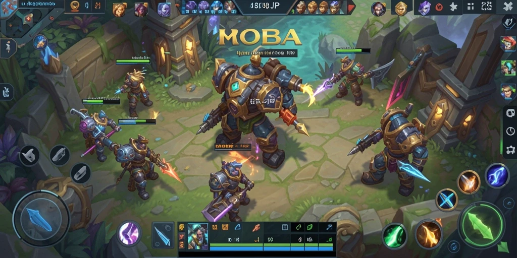 Screenshot gameplay BROJP yang menunjukkan aksi seru dalam pertarungan tim.