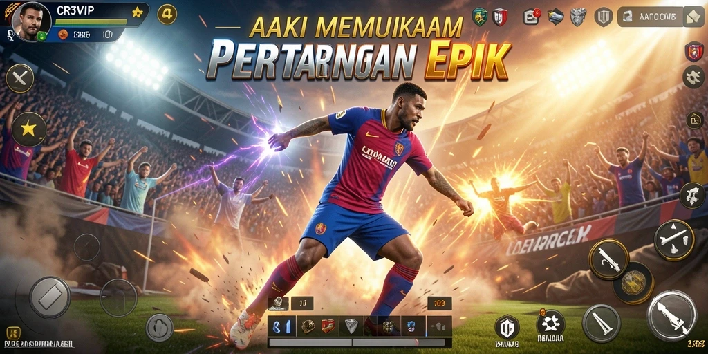 Screenshot gameplay seru dari CR7VIP menunjukkan aksi pertarungan nyata.