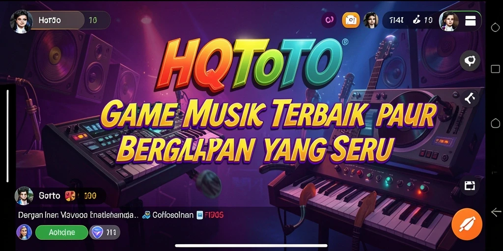 Screenshot gameplay HQTOTO menunjukkan antusiasme dan keseruan bermain musik.