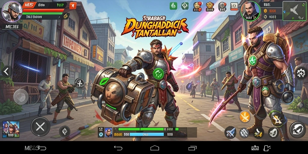 Screenshot menunjukkan aksi seru dalam gameplay strategi ME355.