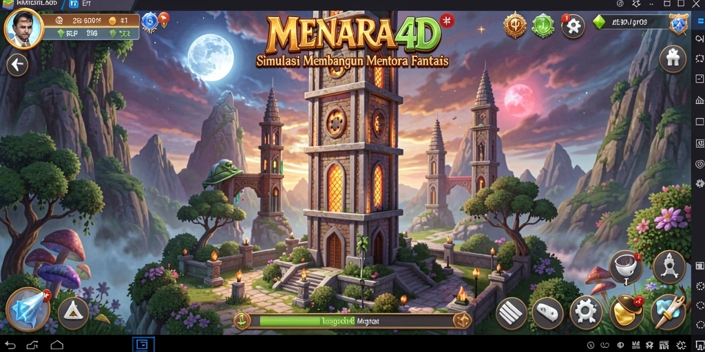 Screenshot MENARA4D menampilkan gameplay kreatif dalam membangun menara.