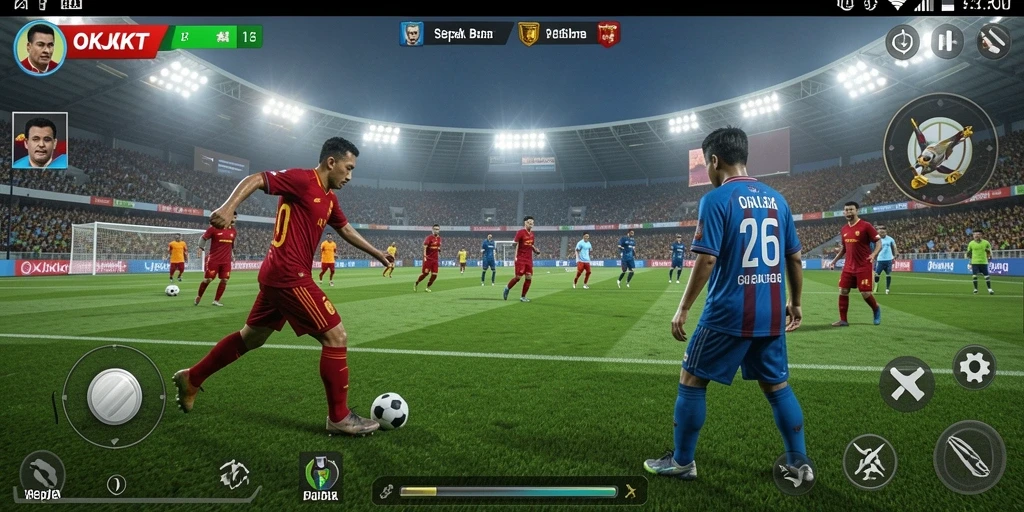Tampilan aksi seru dalam permainan sepak bola OKJKT.