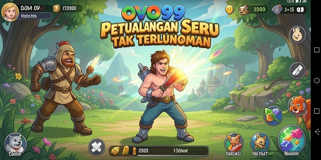 Tampilan aksi seru dalam gameplay OVO99 yang mendebarkan.