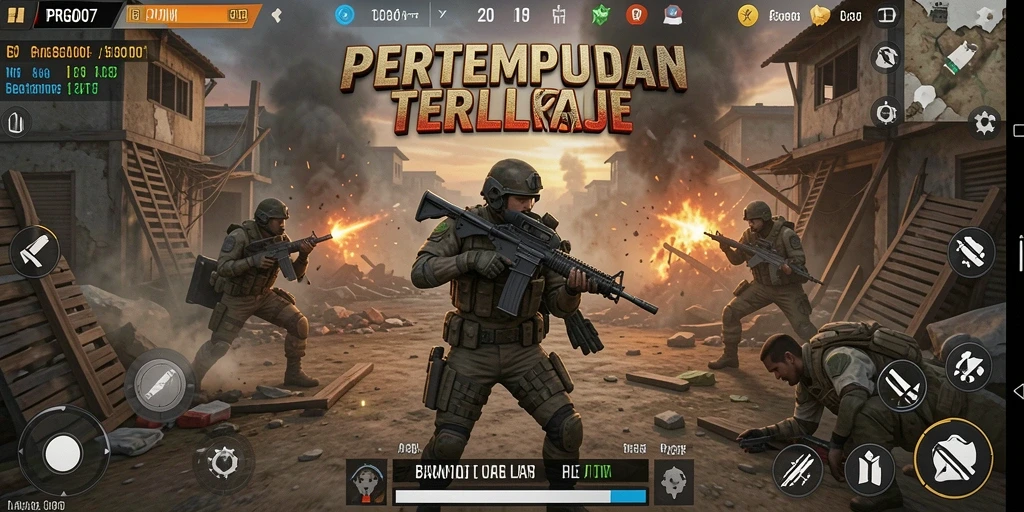 Tampilan gameplay PRG007 yang mendebarkan dalam pertempuran Battle Royale.