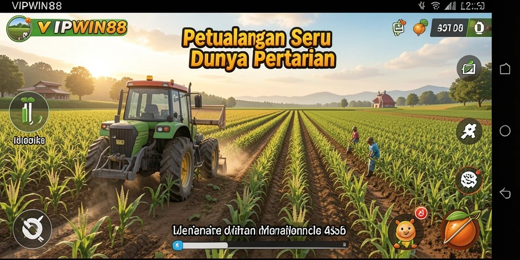 Tangkapan layar gameplay VIPWIN88 menampilkan aktivitas pertanian yang seru.