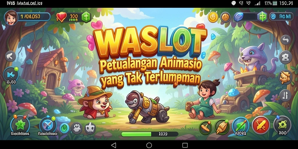Screenshot utama WASLOT menampilkan aksi pertarungan karakter anime.